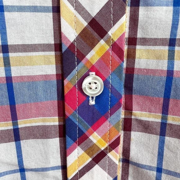 Talbots Womens Sz XL Vibrant Plaid Long Sleeve Blouse Shirt Top Business Formal - Picture 4 of 8